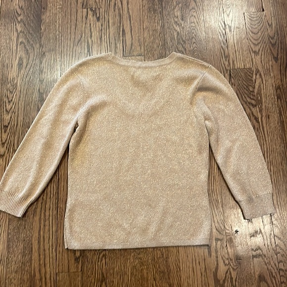 Joseph A gold 3/4 length sleeve silk scoop neck sweater size small - Picture 6 of 8